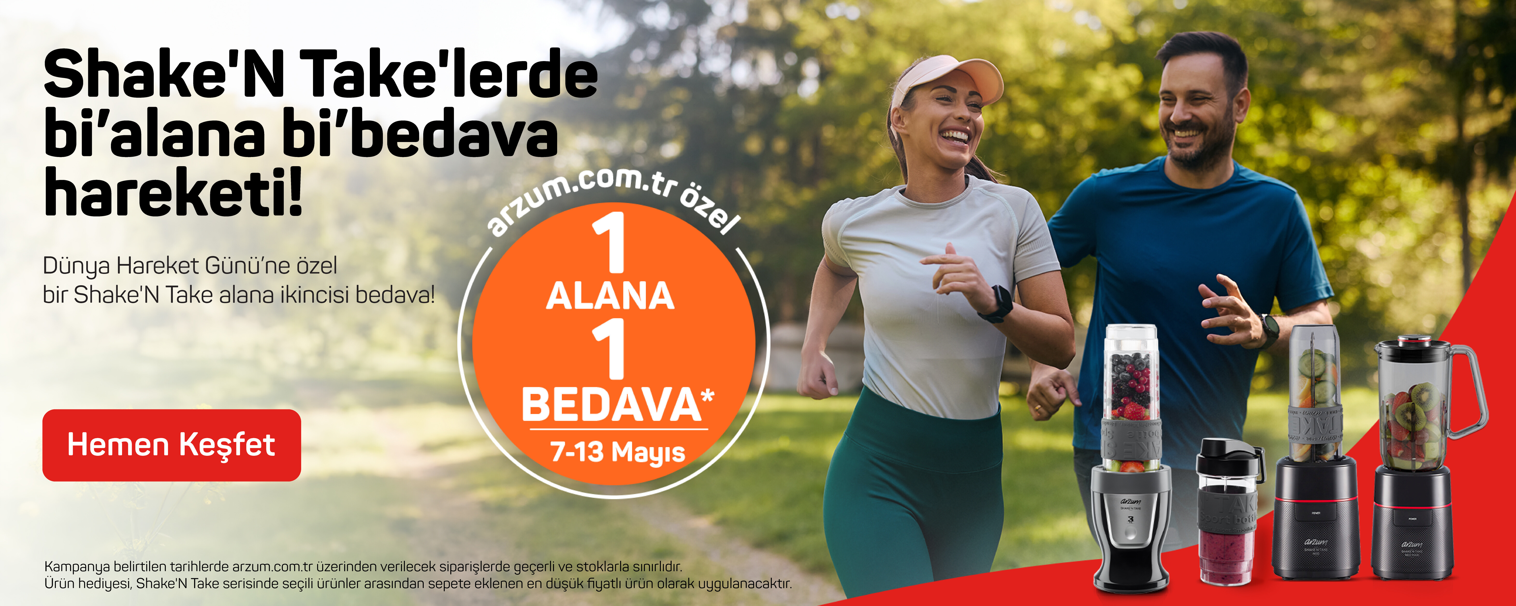 ünya Hareket Günü’ne Özel Arzum Shake’n Take 1 Alana 1 Bedava Kampanyası