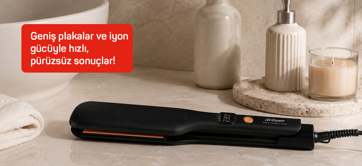 AR5192 Mona Sense Geniş Saç Düzleştirici-Siyah Banner