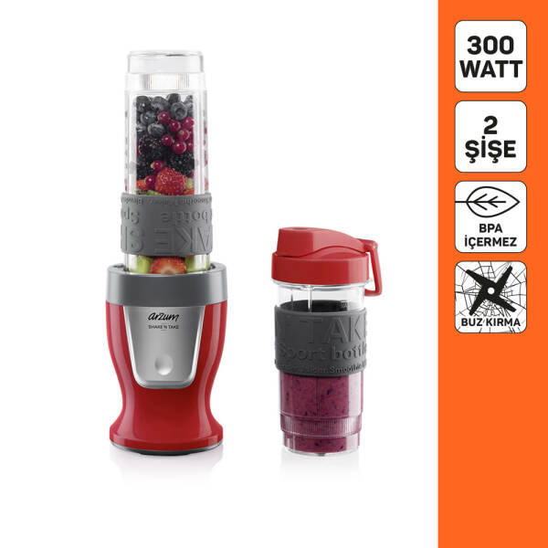 AR1032 Shake'N Take Kişisel Blender - Kırmızı - 1