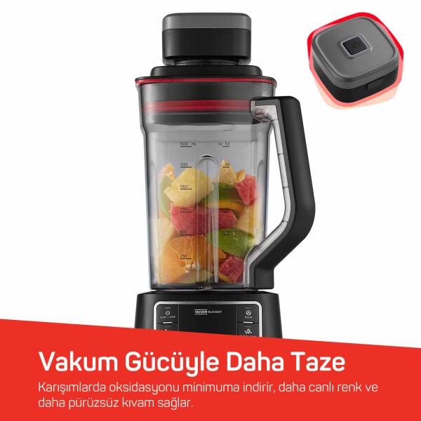AR1061 Vacuumix Vakumlu 1500W Power Blender, 1.5L Sürahi, Buz Kırma Özellikli, Siyah - 3