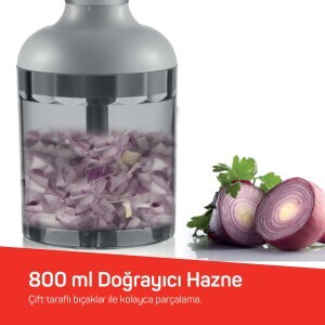 AR1108 Smarty Neo 900W El Blender Seti, Çırpıcı,Doğrayıcı Aparatlı, Paslanmaz Çelik Bıçaklı, Siyah - 3