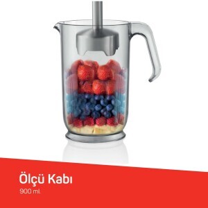 AR1108 Smarty Neo 900W El Blender Seti, Çırpıcı,Doğrayıcı Aparatlı, Paslanmaz Çelik Bıçaklı, Siyah - 6