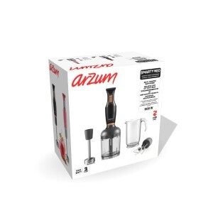 AR1108 Smarty Neo 900W El Blender Seti, Çırpıcı,Doğrayıcı Aparatlı, Paslanmaz Çelik Bıçaklı, Siyah - 8