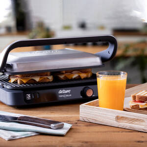 AR2001 Tostçu Delux 1800 W Granit Tost Makinesi, Çift Taraflı Plaka, 180° Açılır Gövde, Inox - 5