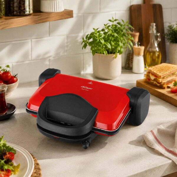 AR2007 Sultane 1800W 4 Dilim Kapasiteli Izgara ve Tost Makinesi, 180° Açılır Gövde, Kırmızı - 2