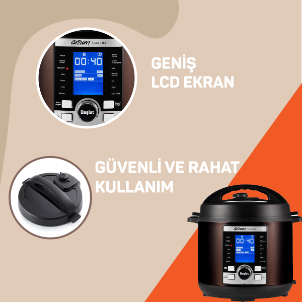 Chefim Çok Amaçlı Basınçlı Pişirici - Siyah - AR2055 - 10