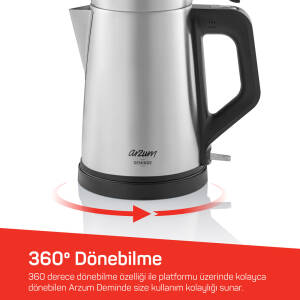 Arzum AR3129 Deminde Çay Makinesi 1800W, 1 L Demlik Kapasitesi, Inox - 5