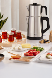 Arzum AR3129 Deminde Çay Makinesi 1800W, 1 L Demlik Kapasitesi, Inox (1)