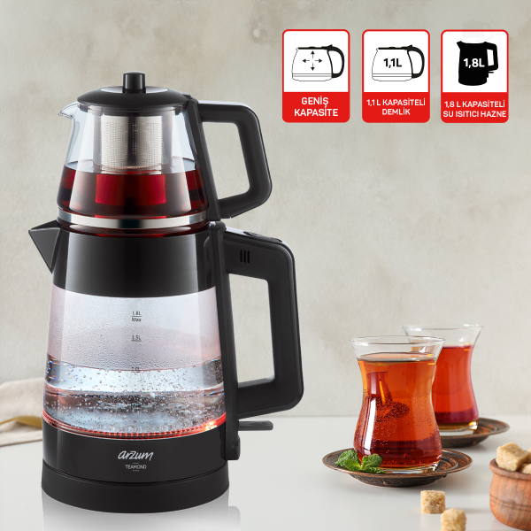 Teamond Çay Makinesi - Siyah - AR3136 - 1