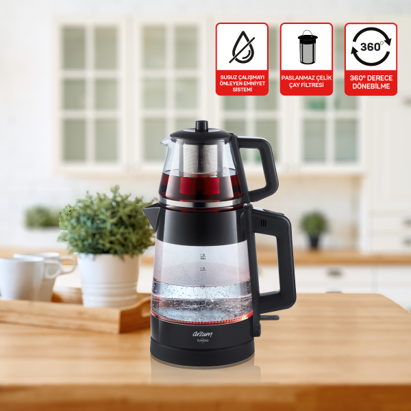 Teamond Çay Makinesi - Siyah - AR3136 - 2