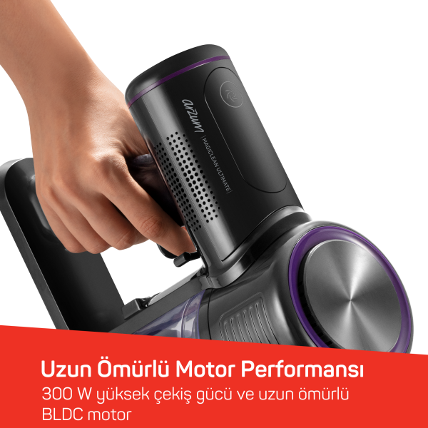 AR4206 Magiclean Ultimate Dikey Şarjlı Süpürge 300W BLDC Motoru, Mor - 4