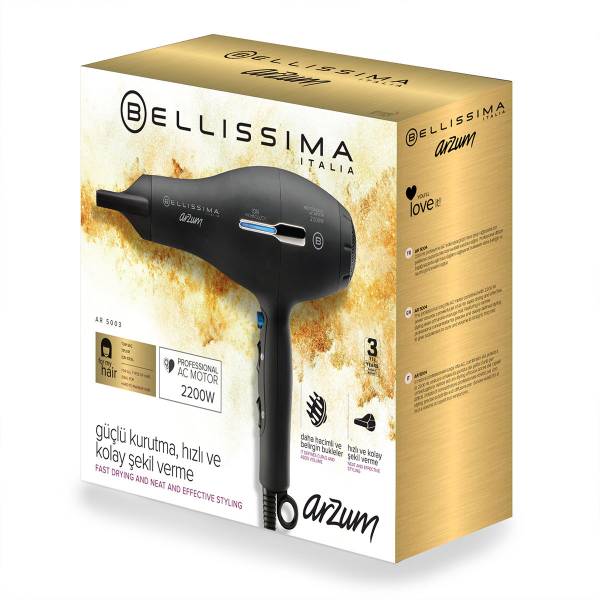 AR5003 Bellisima Professional Ionic Hair Dryer - Black - 8