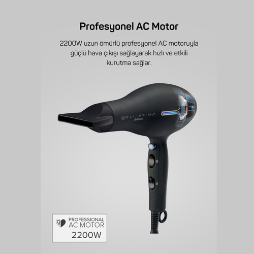 AR5003 Bellisima Professional Ionic Hair Dryer - Black - 6