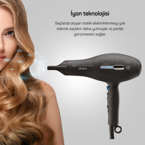 AR5003 Bellisima Professional Ionic Hair Dryer - Black - 4