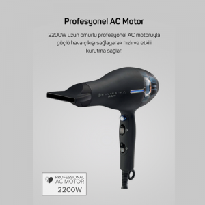 AR5003 Bellissima Profesyonel İyonlu Saç Kurutma Makinesi - Siyah - Thumbnail