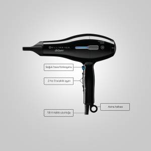 AR5004 Bellisima Professional Hair Dryer - Black - 7