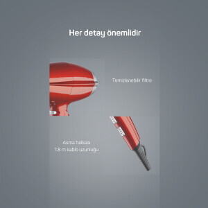 AR5049 Profön Neo Professional Hair Dryer - Pomegranate - 5