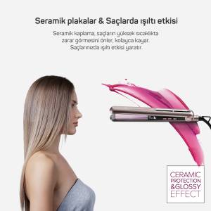 AR5062 Bellissima Creativity Glossy Saç Düzleştirici - Pembe - Thumbnail