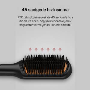 AR5068 Superstar Touch Saç Düzleştirici Fırça - Siyah - Thumbnail