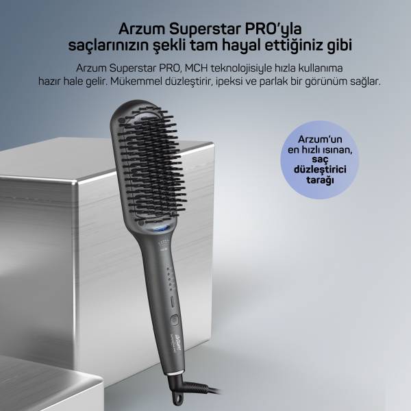 AR5071 Trendcare Hair Straigtening Brush - Anthracite - 8