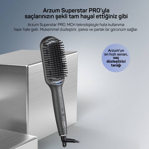 AR5071 Trendcare Saç Düzleştirici Fırça - Antrasit - 8