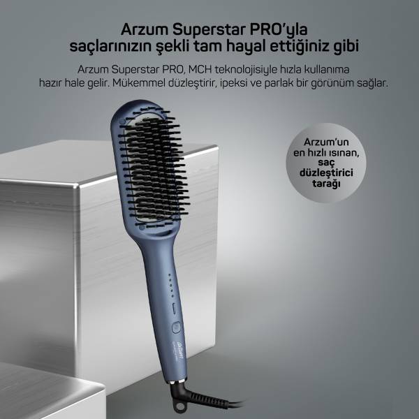AR5082-O Superstar Pro Hair Straightening Brush - Ocean - 2