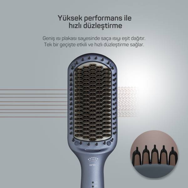 AR5082-O Superstar Pro Saç Düzleştirici Fırça- Okyanus - 4
