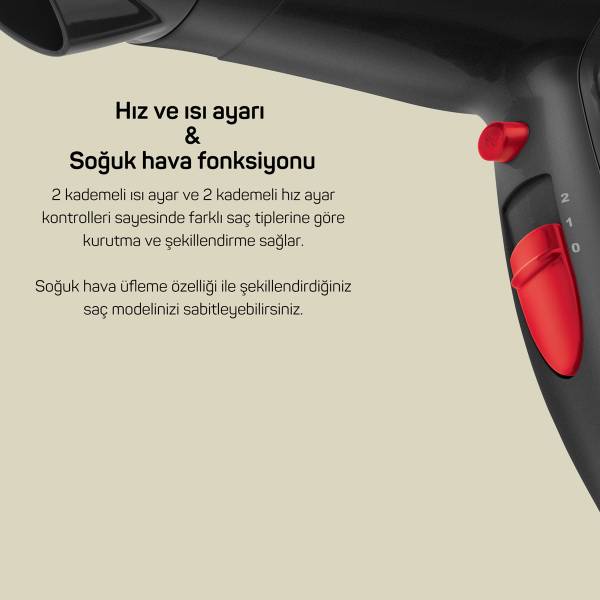 AR569 Linda Hair Dryer - Black - 3