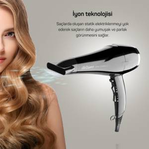 İmaj İyonlu Saç Kurutma Makinesi - Siyah - AR596 - 3