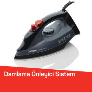 AR684 Olivya Buharlı Ütü 2400W, Seramik Taban, Dikey Buhar, Şok Buhar, Damlama Önleme, Siyah - 4