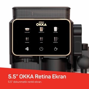 OK0047 Okka Barista Compact Otomatik Espresso Makinesi, Bakır - 6