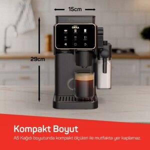 OK0047 Okka Barista Compact Otomatik Espresso Makinesi, Bakır - 4