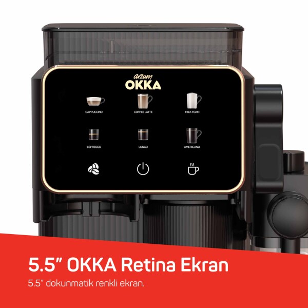 OK0047 Okka Barista Compact Otomatik Espresso Makinesi, Krom - 6