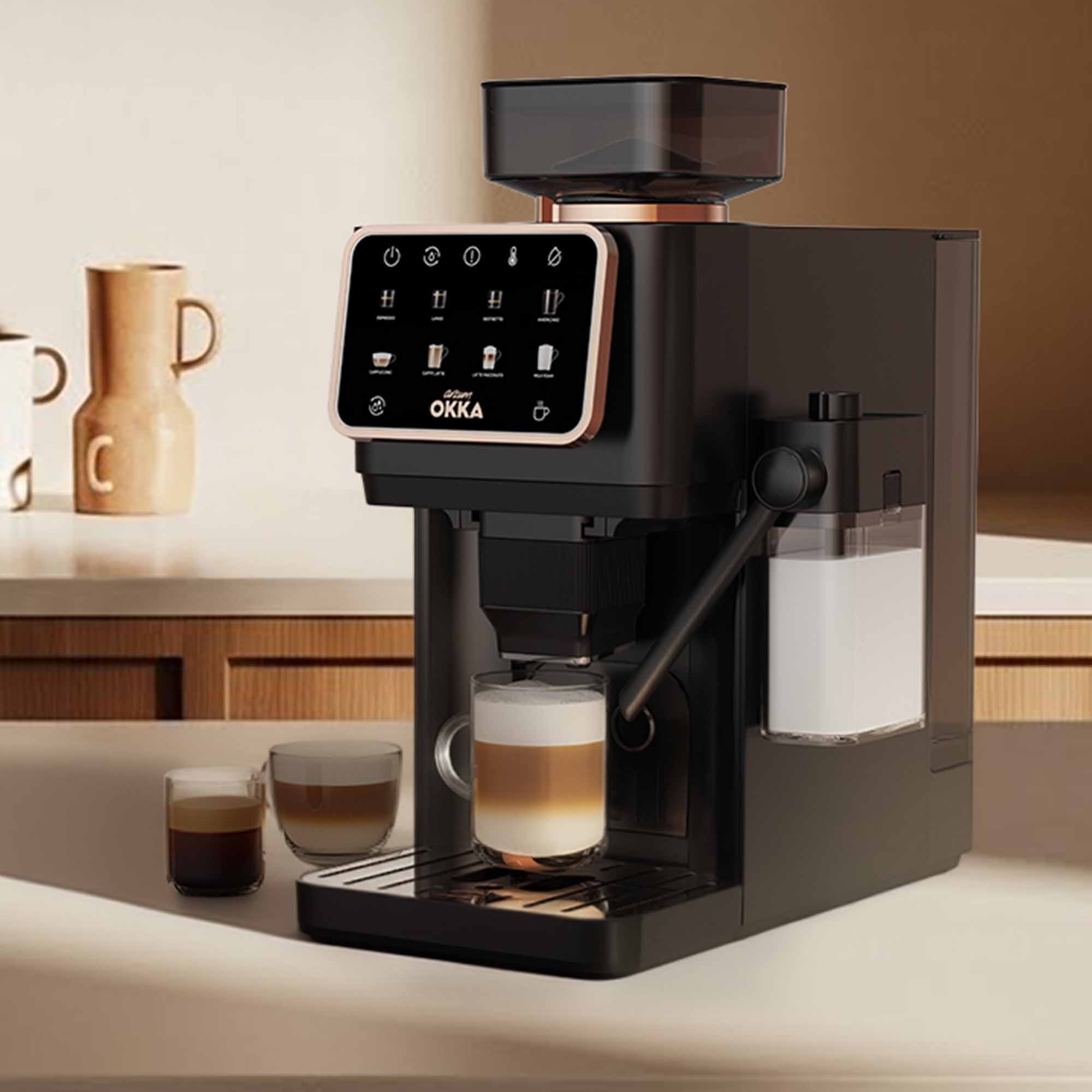 OK0042 Okka Barista Pro Otomatik Espresso Makinesi, Bakır - 2