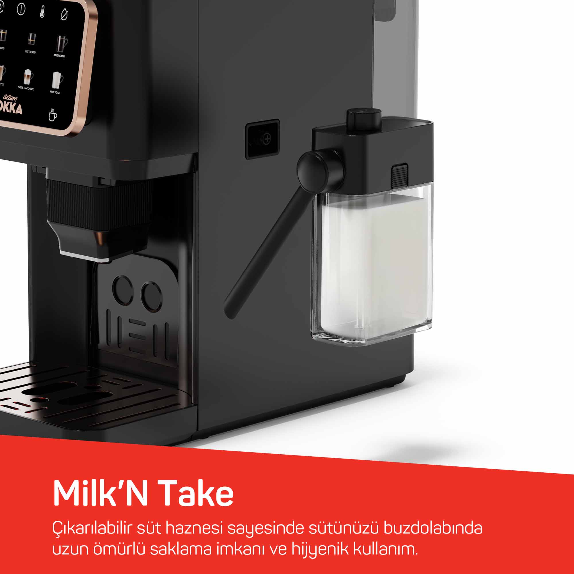 OK0042 Okka Barista Pro Otomatik Espresso Makinesi, Bakır - 5