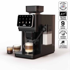 OK0042 Okka Barista Pro Otomatik Espresso Makinesi, Krom