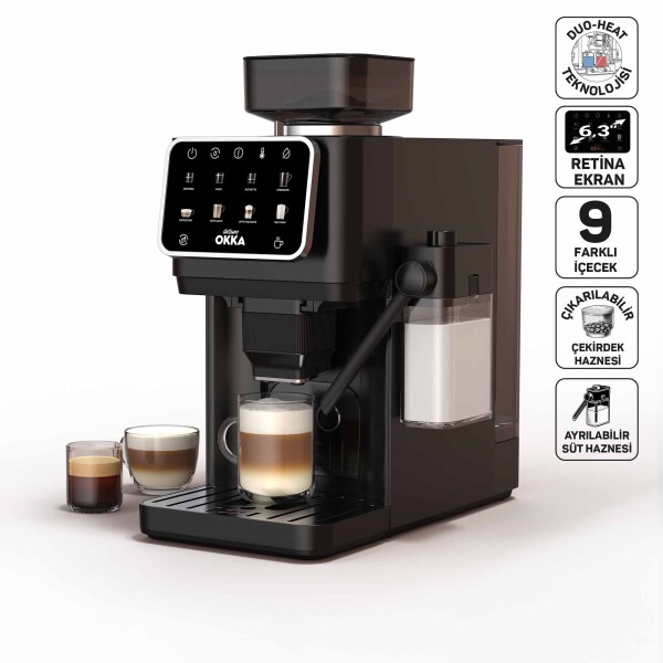 OK0042 Okka Barista Pro Otomatik Espresso Makinesi, Krom - 1
