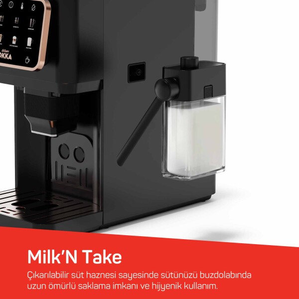 OK0042 Okka Barista Pro Otomatik Espresso Makinesi, Krom - 5