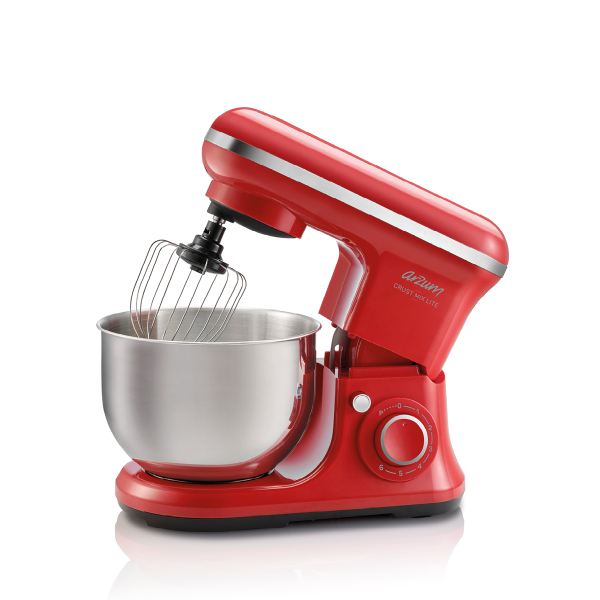 AR1189 Crust Mix Lite Stand Mikser 1500W, 5L Hazneli Hamur Yoğurma, 3 Aparat, Kırmızı - 2