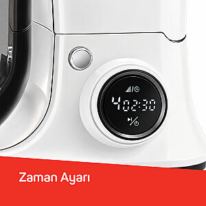 AR1186 Crust Mix Pro Stand Mikser 5L Kapasiteli 3 Farklı Aparat 1500W, Beyaz - 5