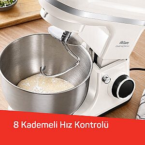 AR1186 Crust Mix Pro Stand Mikser 5L Kapasiteli 3 Farklı Aparat 1500W, Beyaz - 6