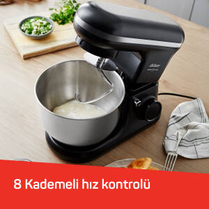 AR1186 Crust Mix Pro Stand Mikser 5L Kapasiteli 3 Farklı Aparat 1500W, Siyah - 6