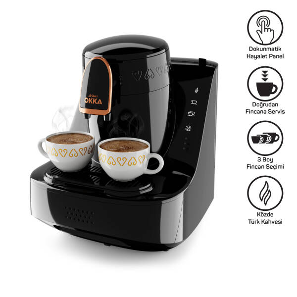 OK0040 Okka Elite Türk Kahvesi Makinesi Bol Köpüklü Közde Lezzeti, 2 Fincan Kapasiteli, Bakır - 1