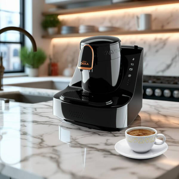 OK0040 Okka Elite Türk Kahvesi Makinesi Bol Köpüklü Közde Lezzeti, 2 Fincan Kapasiteli, Krom - 2