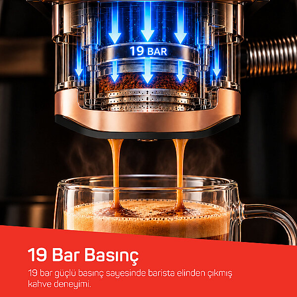 Okka Espresso Barista Neo Espresso Makinesi, 11 Sıcak ve Soğuk İçecek, Siyah  - 4