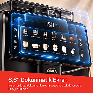 Okka Espresso Barista Neo Espresso Makinesi, 11 Sıcak ve Soğuk İçecek, Siyah  - 5