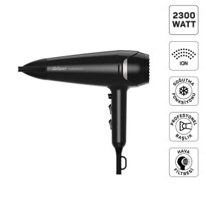 AR5138 Hairstar Ion Saç Kurutma Makinesi 2300 W, 2 Hız, 3 Isı Ayarı, Siyah