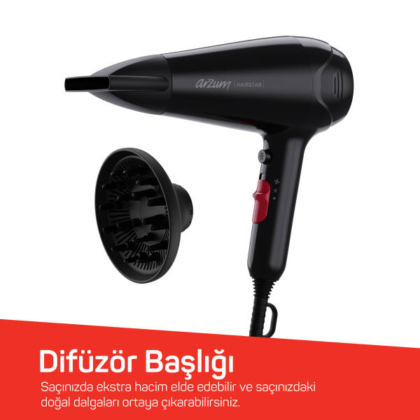 Hairstar Saç Kurutma Makinesi - Siyah - AR5113			 - 4