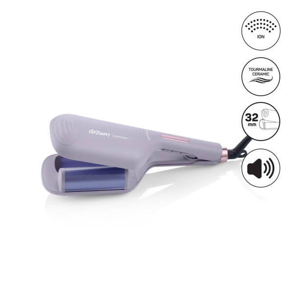 AR5112 Hypnose Ionmax Profesyonel WAG Maşası, Hızlı Isınan, 32 mm Turmalin Seramik, İyonlu, Lila - 1