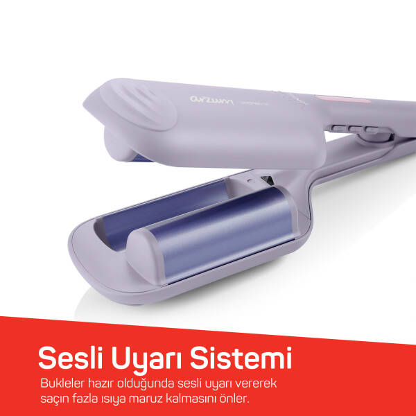 AR5112 Hypnose Ionmax Profesyonel WAG Maşası, Hızlı Isınan, 32 mm Turmalin Seramik, İyonlu, Lila - 5